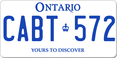 ON license plate CABT572