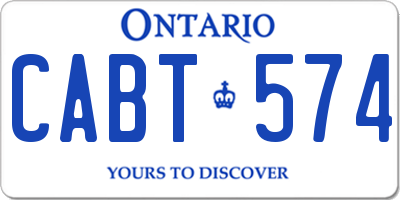 ON license plate CABT574