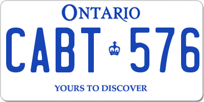 ON license plate CABT576