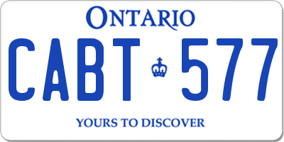 ON license plate CABT577