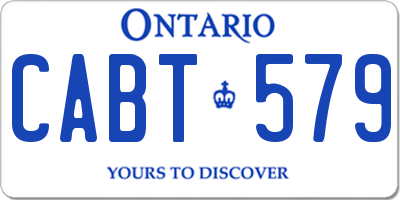 ON license plate CABT579