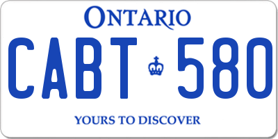 ON license plate CABT580