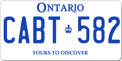 ON license plate CABT582