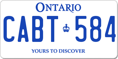 ON license plate CABT584