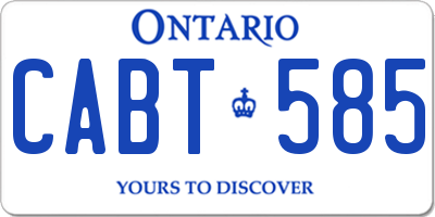 ON license plate CABT585