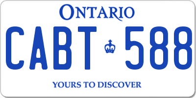 ON license plate CABT588