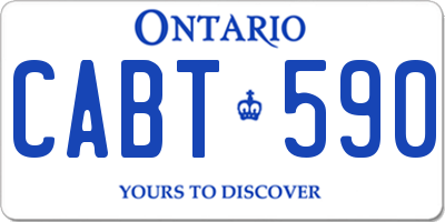 ON license plate CABT590