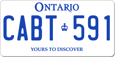 ON license plate CABT591