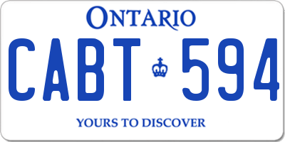 ON license plate CABT594