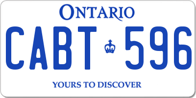 ON license plate CABT596