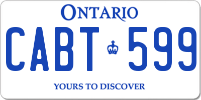 ON license plate CABT599