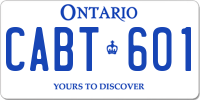 ON license plate CABT601