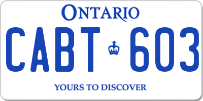 ON license plate CABT603