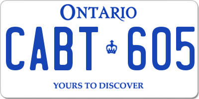 ON license plate CABT605