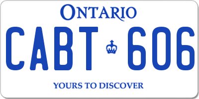 ON license plate CABT606