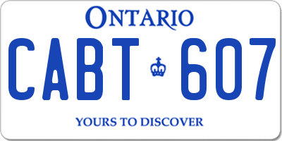 ON license plate CABT607