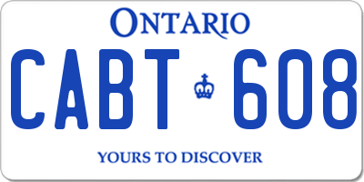 ON license plate CABT608