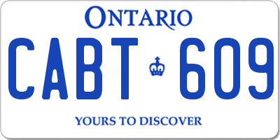 ON license plate CABT609