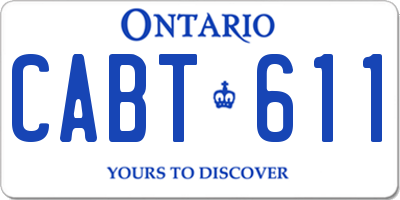 ON license plate CABT611