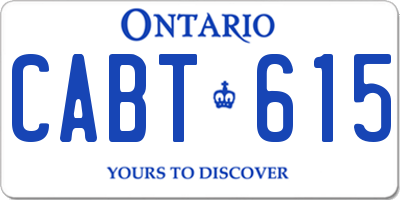 ON license plate CABT615