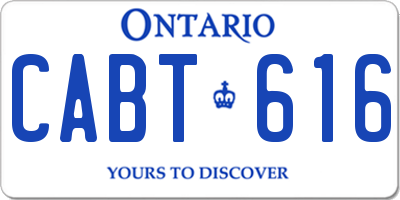 ON license plate CABT616