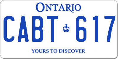 ON license plate CABT617