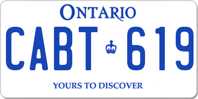 ON license plate CABT619