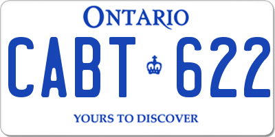 ON license plate CABT622