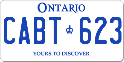 ON license plate CABT623