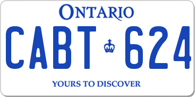 ON license plate CABT624