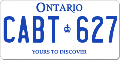 ON license plate CABT627