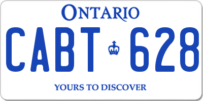 ON license plate CABT628