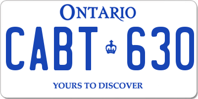 ON license plate CABT630