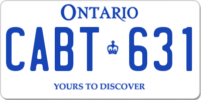 ON license plate CABT631