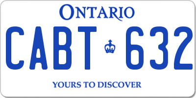 ON license plate CABT632