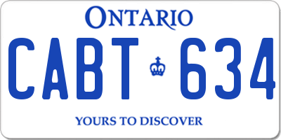 ON license plate CABT634