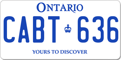 ON license plate CABT636