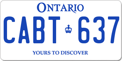 ON license plate CABT637