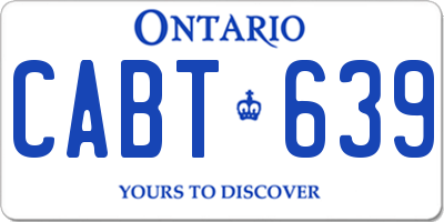 ON license plate CABT639