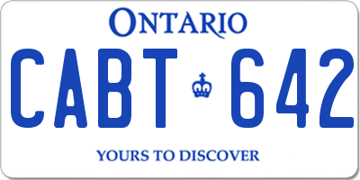 ON license plate CABT642