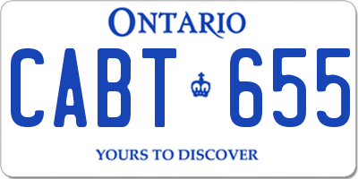 ON license plate CABT655