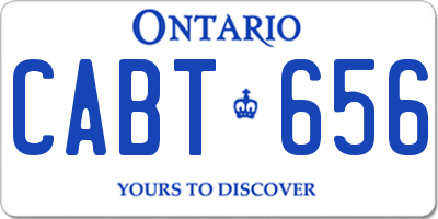 ON license plate CABT656