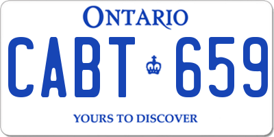 ON license plate CABT659