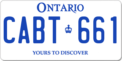 ON license plate CABT661