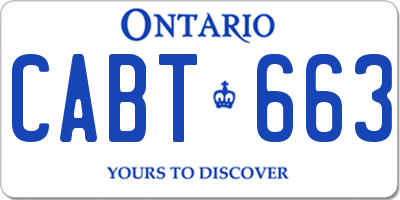 ON license plate CABT663