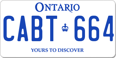 ON license plate CABT664