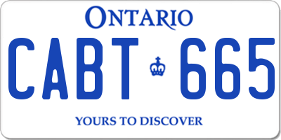 ON license plate CABT665