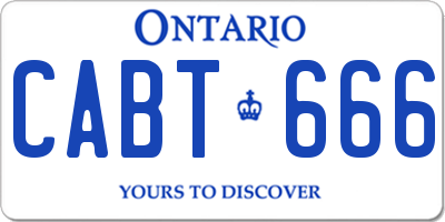 ON license plate CABT666