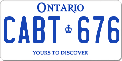 ON license plate CABT676