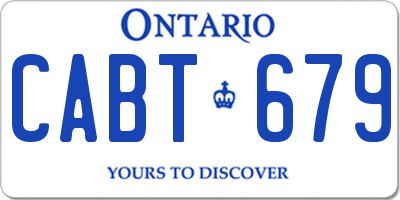 ON license plate CABT679